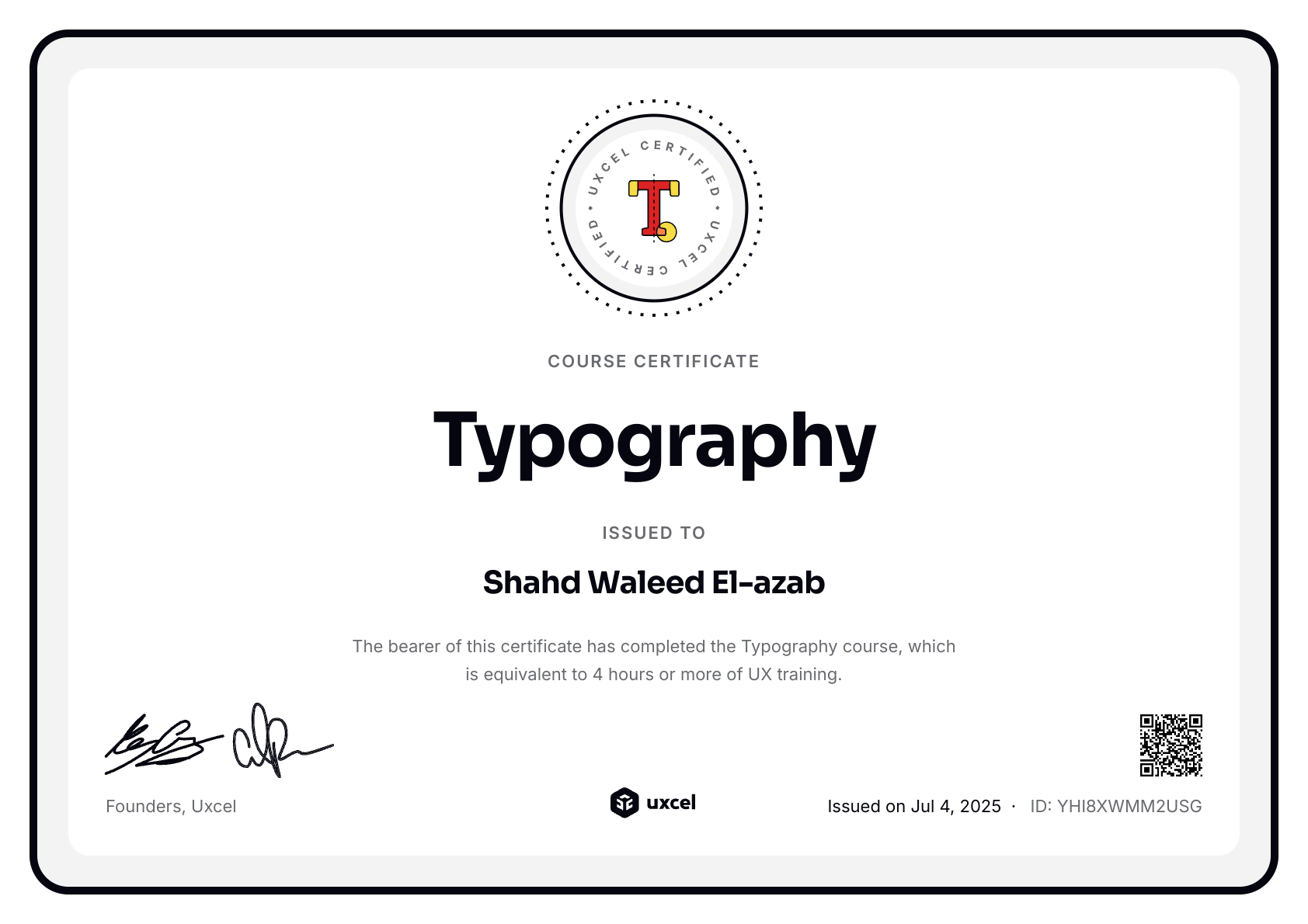Shahd Waleed El-azab's certificate